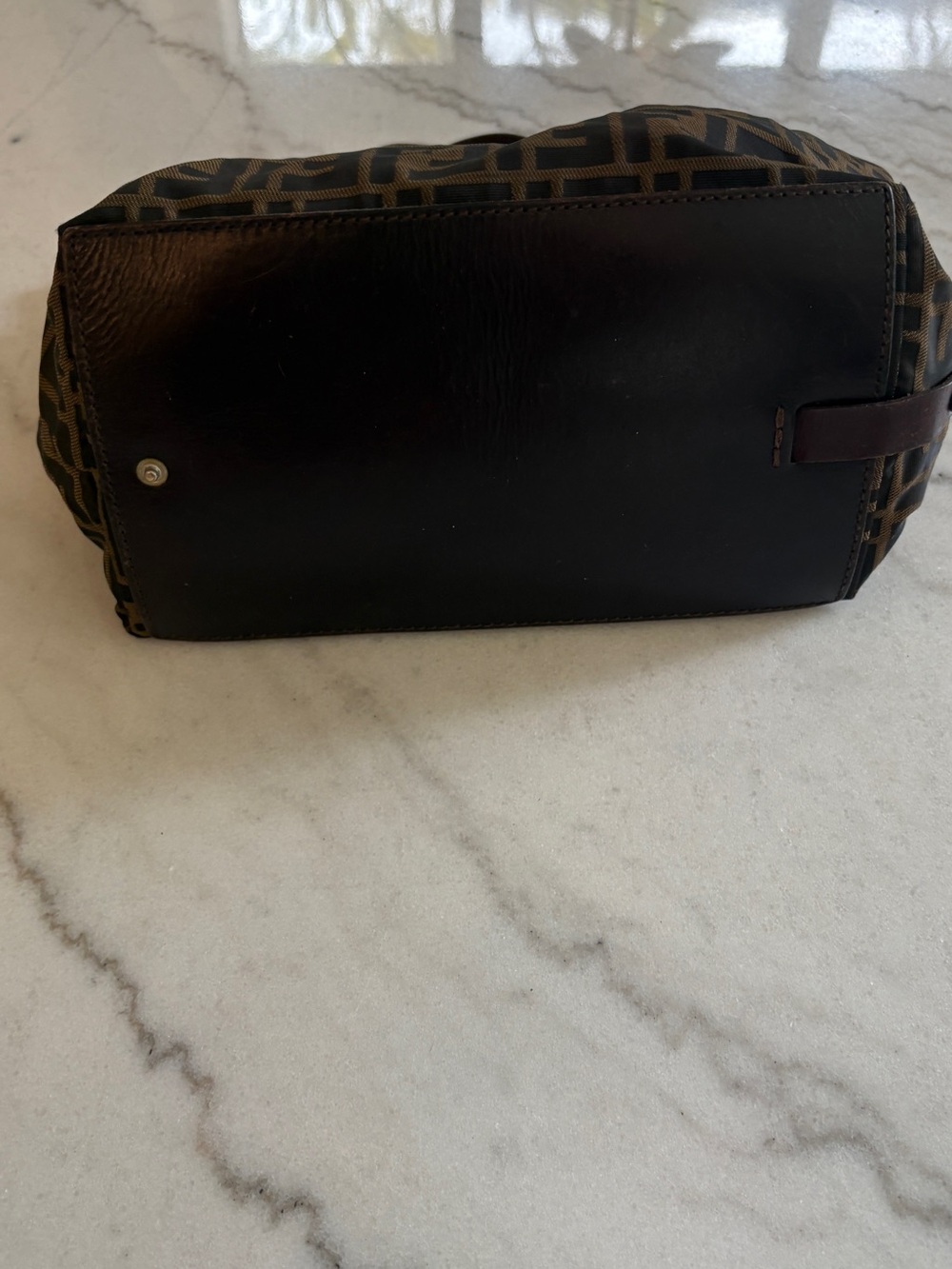 Vintage Fendi Brown Zucca FF Logo Tote Handbag Packable / Foldable - Picture 3 of 12